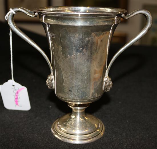 George V silver two handled cup by Garrards